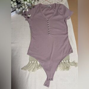 Abercrombie & Fitch Blush Pink Henley Bodysuit